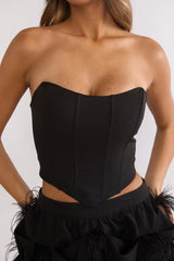 Alyra Structured Corset Top Black