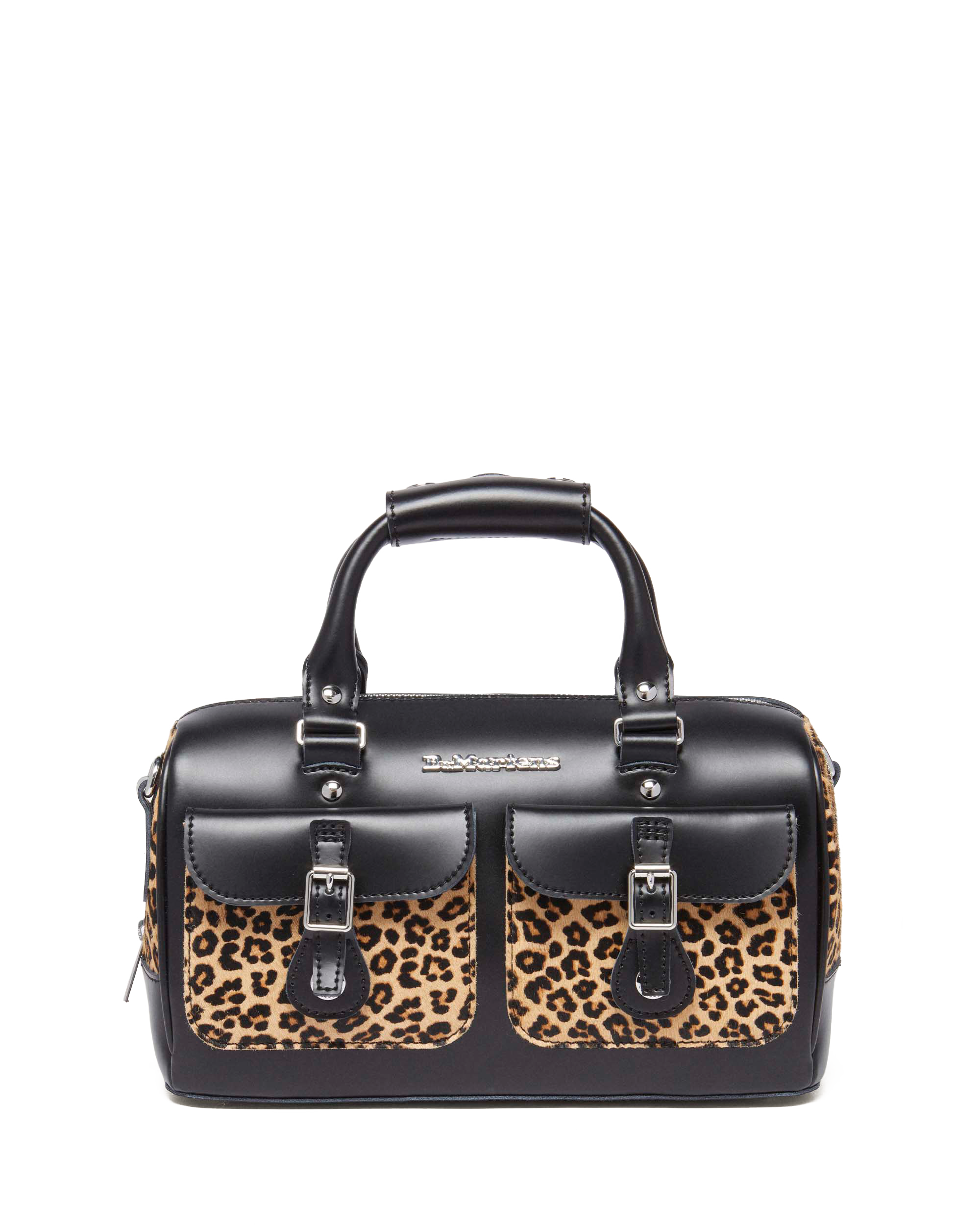 Leopard Print Hair-On Top Handle Bag