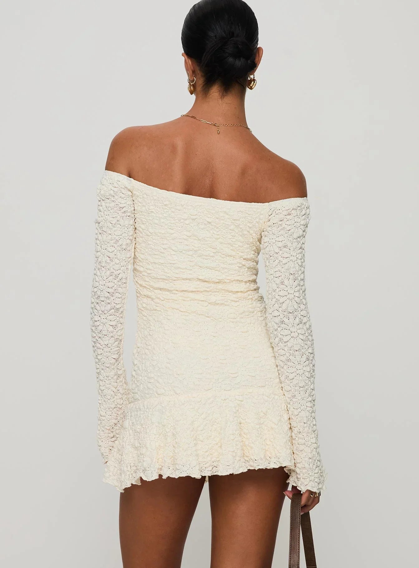 Vancesca Long Sleeve Mini Dress Cream