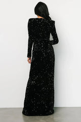 Madonna Sequin Maxi Dress | Black