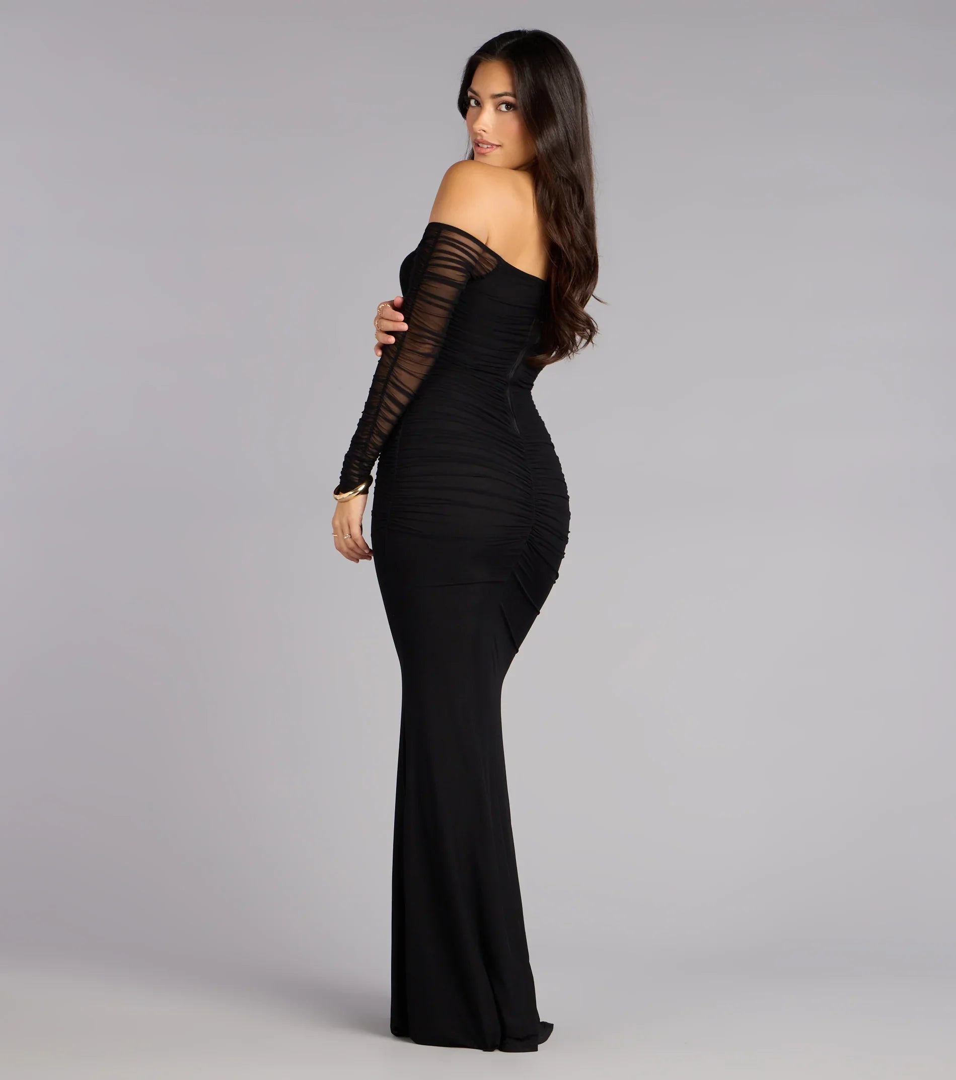 Janelle Mesh Mermaid Formal Dress