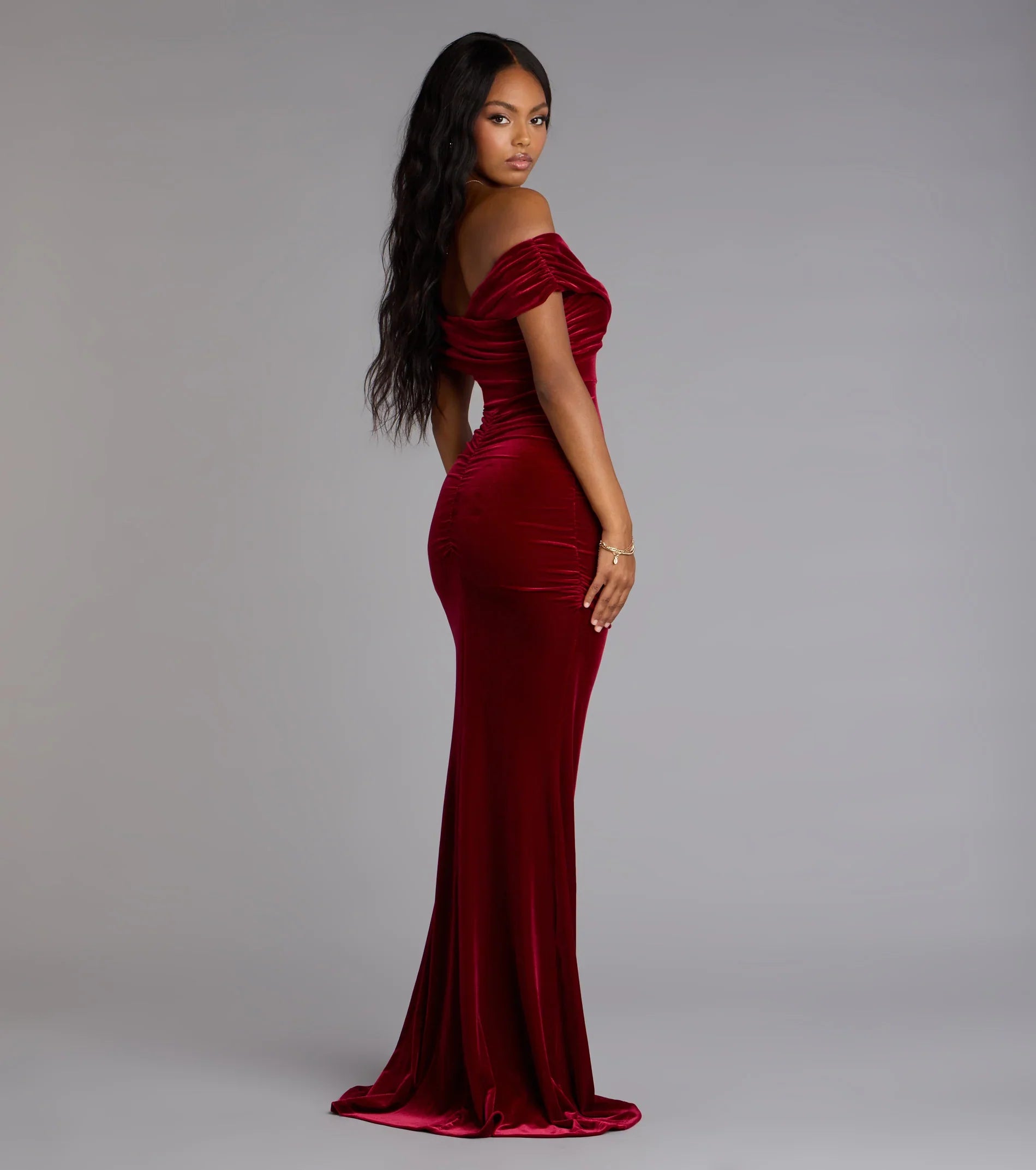 Gemma Velvet Off-The-Shoulder Mermaid Dress