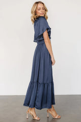 Lovell Smocked Midi Dress | Midnight Blue