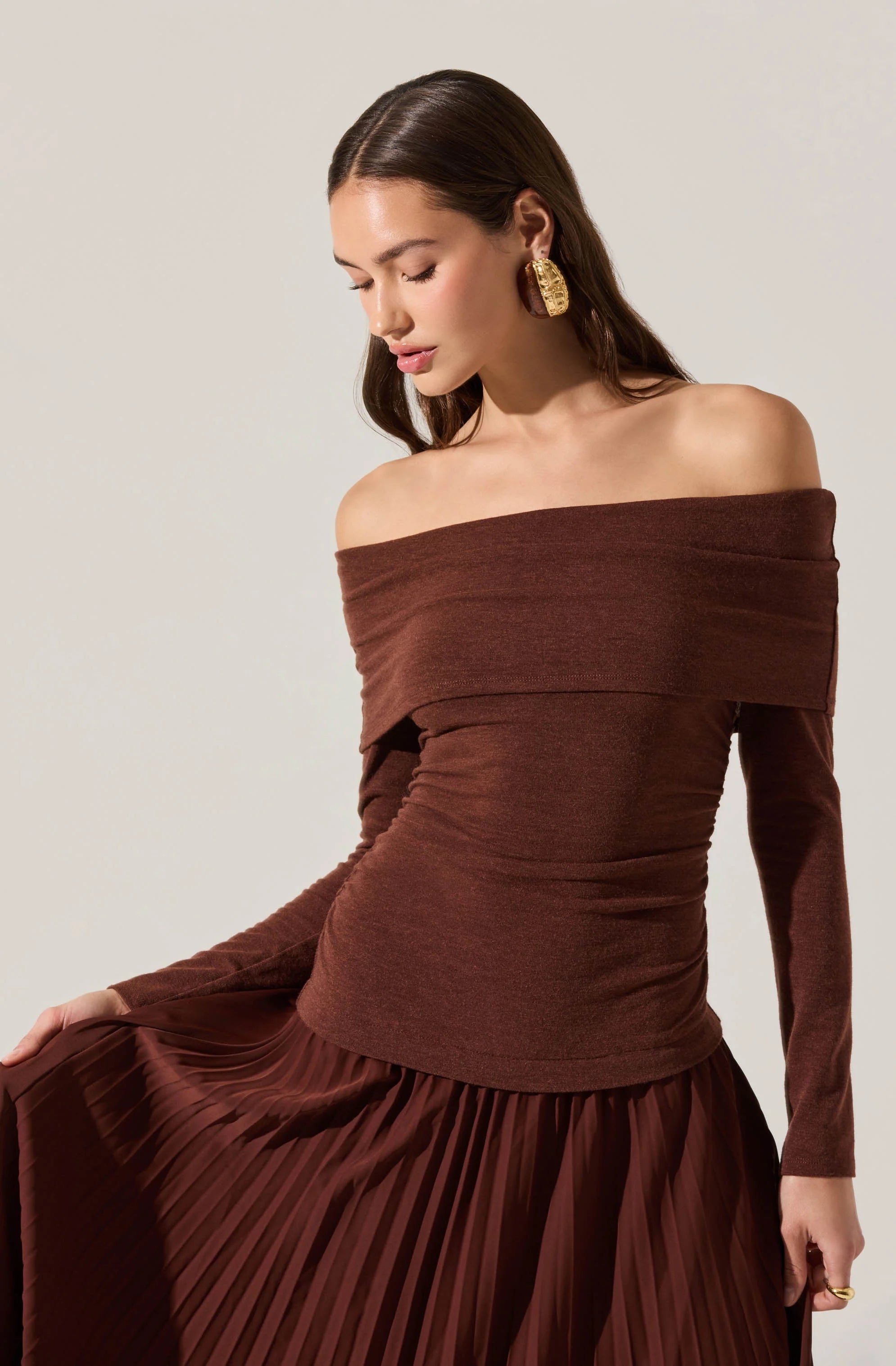 Tanaia Pleated Mixed Media Dress