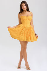 Carolina-Apricot Lace Corset Mini Dress