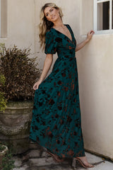 Leslie Velvet Maxi Dress | Bronze + Jade