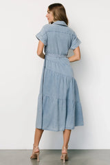 Logan Button Up Dress | Denim