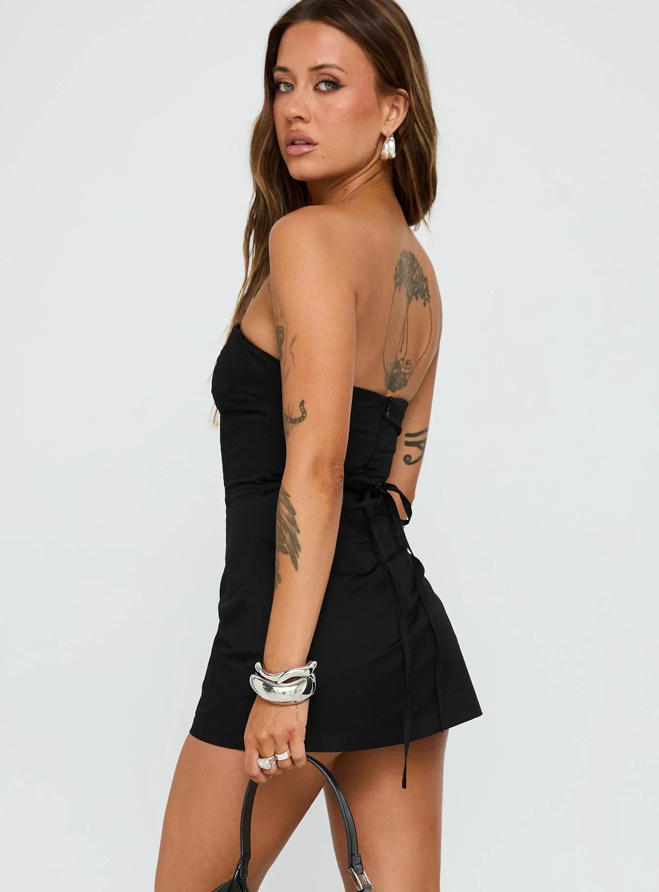 Yumiko Strapless Playsuit Black