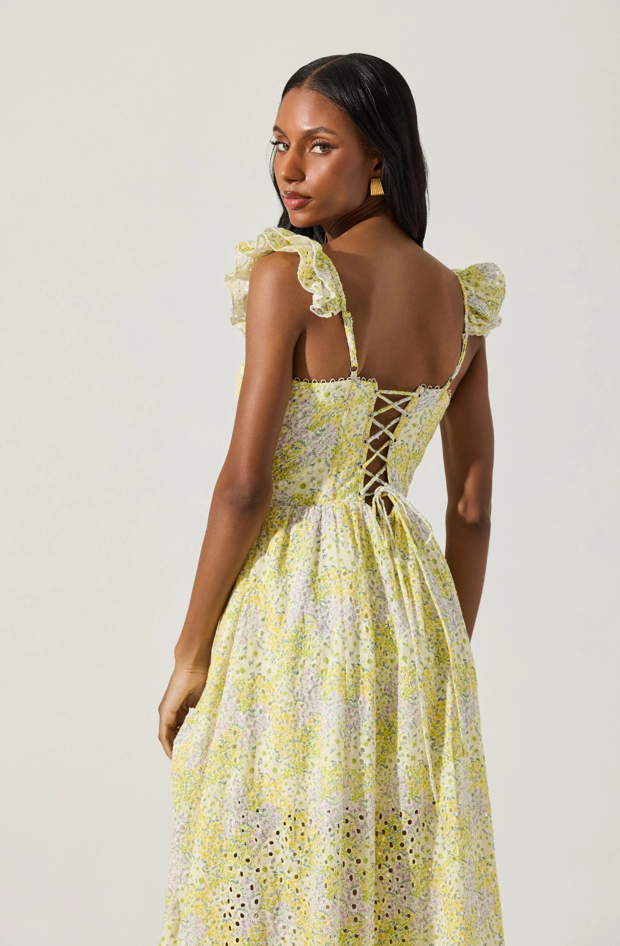 Wedelia Eyelet Bustier Midi Dress