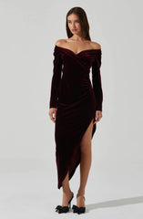 Sirica Velvet Off Shoulder Dress