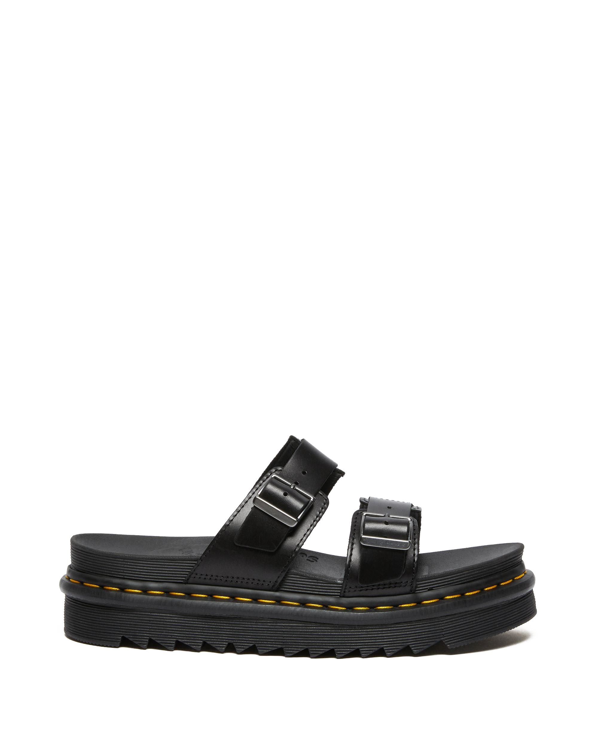 Myles Brando Leather Buckle Slide Sandals