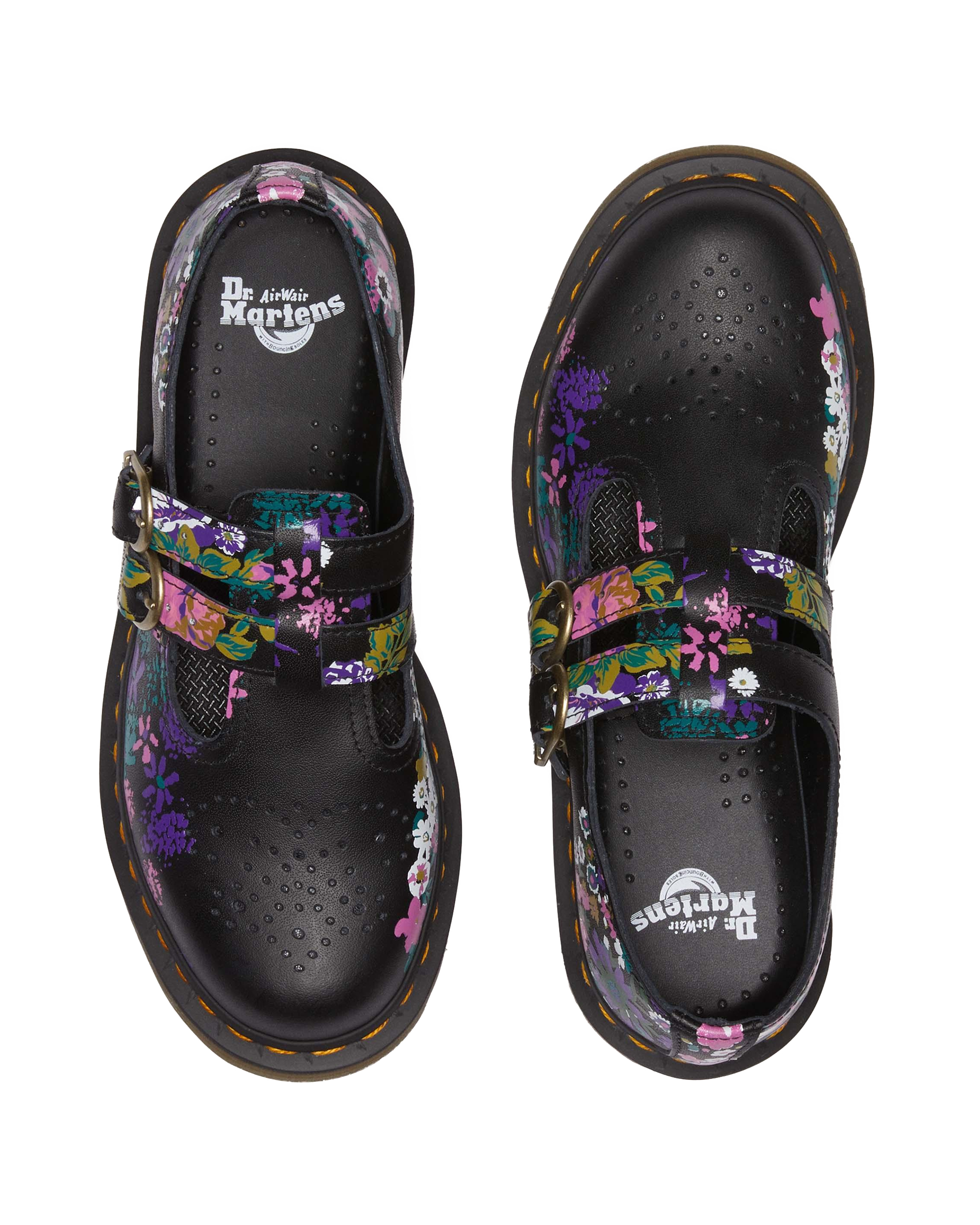 8065 Vintage Floral Leather Mary Jane Shoes