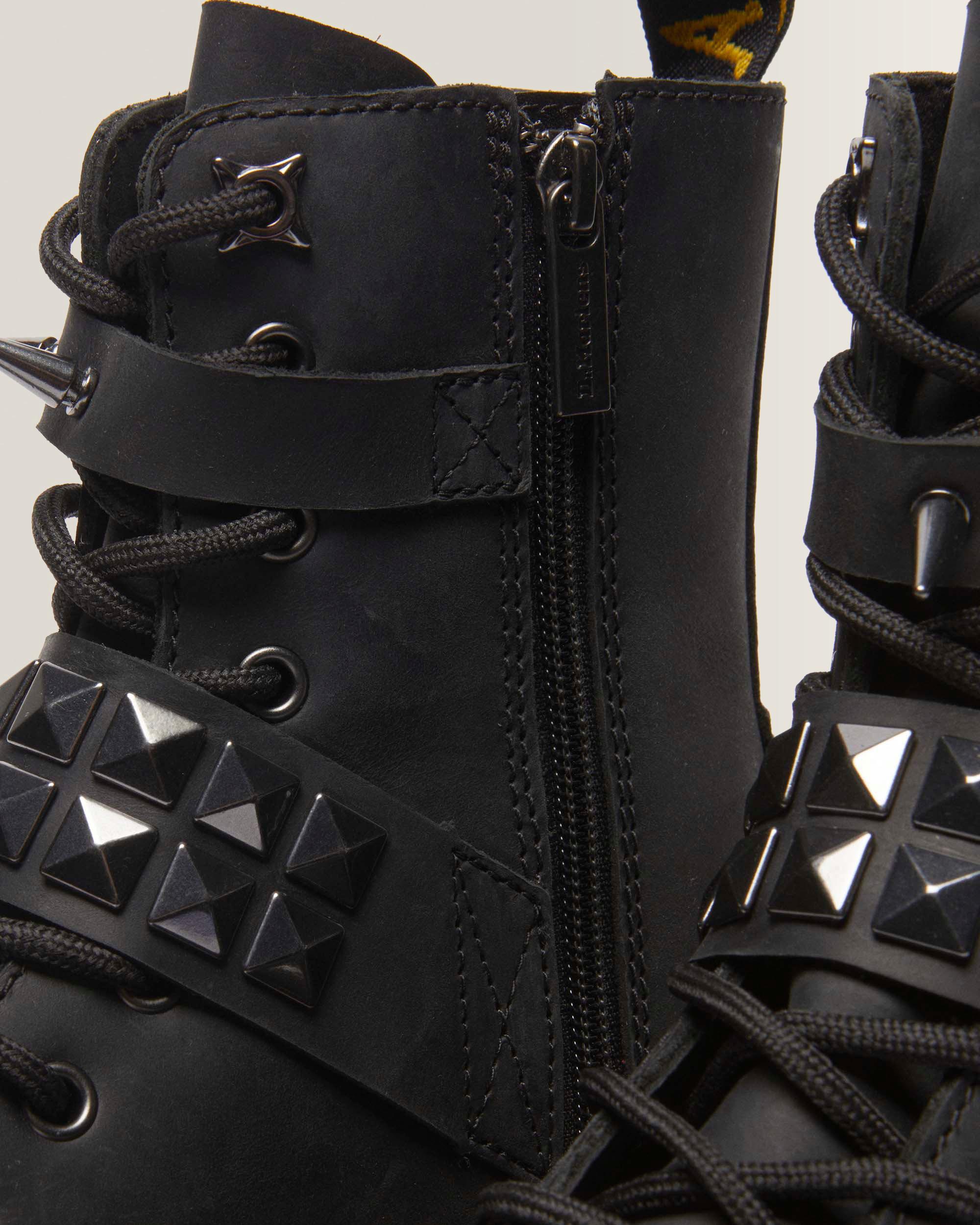 Jadon Spike leather platform boots